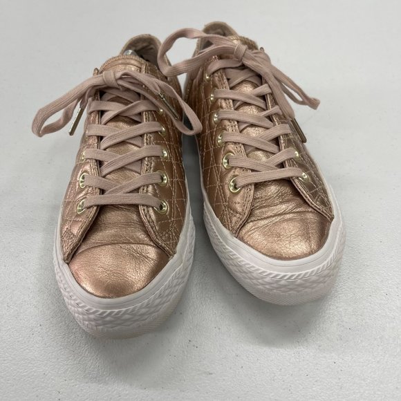 Quilted Gold Sneakers - Picture 2 of 8